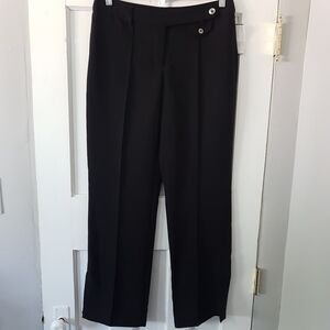 A.P.C. Straight Leg Pleated Split Hem Trouser Pants Black Sz 38/M NWT